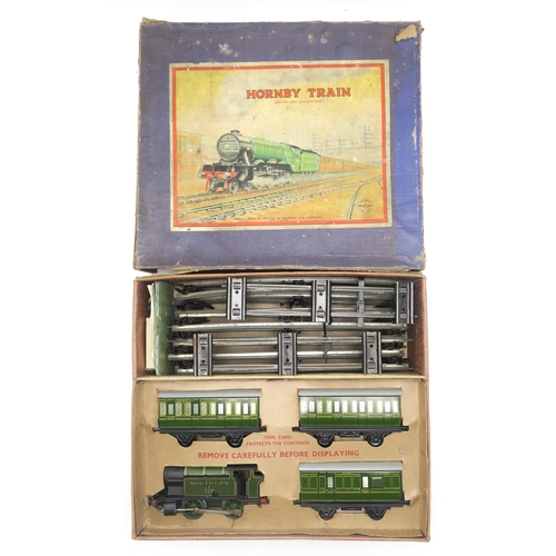 491 - A quantity of Meccano Hornby 0-gauge model railway, including boxed No. 101 Tank Passenger and No. 6... 