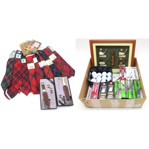 500 - A quantity of golf balls, including Nike, Dunlop, Titleist and Srixon; a framed golfing display; a q... 