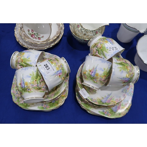 283 - Royal Albert Kentish Rockery tea wares, together with a Rosina rose bud tea wares and Imperial rose ... 