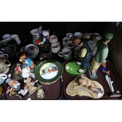 227 - Aa collection of golfing related mugs, figures, plates etc