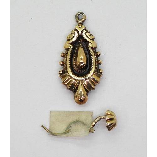 2706 - TWO PAIRS OF VICTORIAN EARRINGSa pair in a double horseshoe pattern, with continental hook clasps, l... 