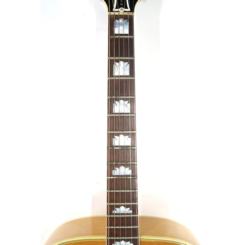 606C - GIBSON CUSTOM J-200N c.1964With maple back and sides and a spruce top, abalone inlay on 20-fret rose... 