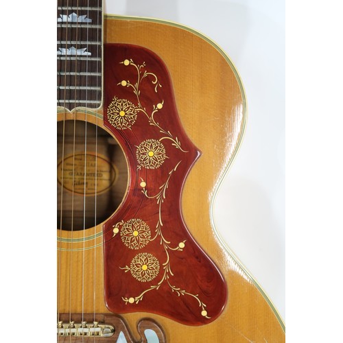 606C - GIBSON CUSTOM J-200N c.1964With maple back and sides and a spruce top, abalone inlay on 20-fret rose... 