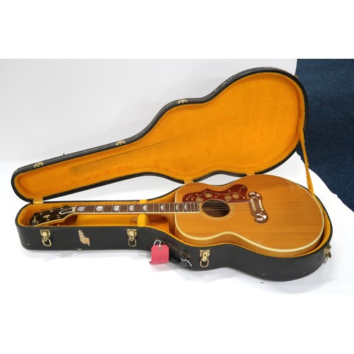 606C - GIBSON CUSTOM J-200N c.1964With maple back and sides and a spruce top, abalone inlay on 20-fret rose... 