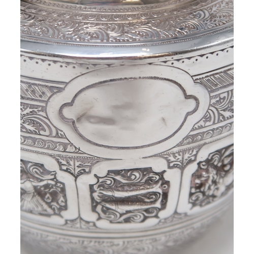 2350 - A VICTORIAN ZODIAC PATTERN SCOTTISH SILVER TEA SERVICEby Aird & Thomson, Glasgow, the teapot 188... 