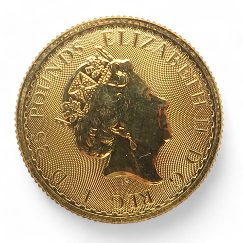 406 - Elizabeth II (1952-2022) 1/4 oz Fine Gold 25 Pounds 2021Obverse fifth portrait of HM Queen Elizabeth... 