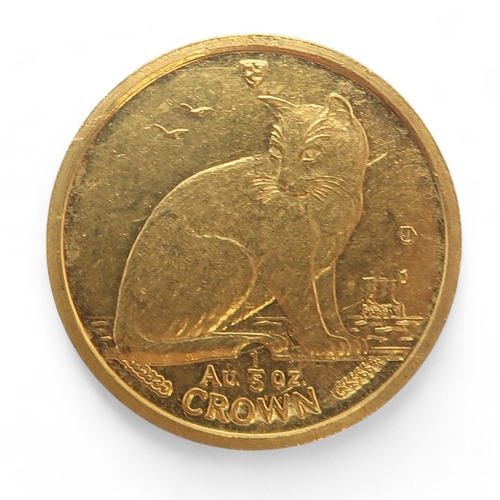 437 - Elizabeth II (1952-2022) ⅕ Crown New York Alley Cat 1990 ObverseRight facing uncouped bust of Queen ... 