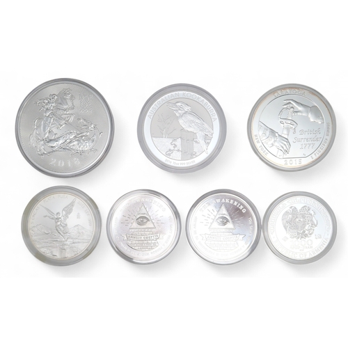 350 - Silver Bullion a lot comprising various silver bullion coins to include 10 oz and 5 oz coins approxi... 