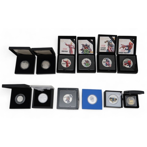 356 - A lot comprising twelve 1 oz silver commemorative coins approximate weight 330 grams