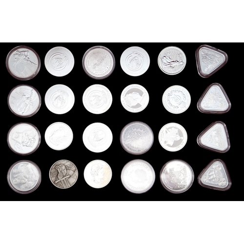 382 - A collector's case containing 1 oz silver coins (48) approximate weight 1300 grams