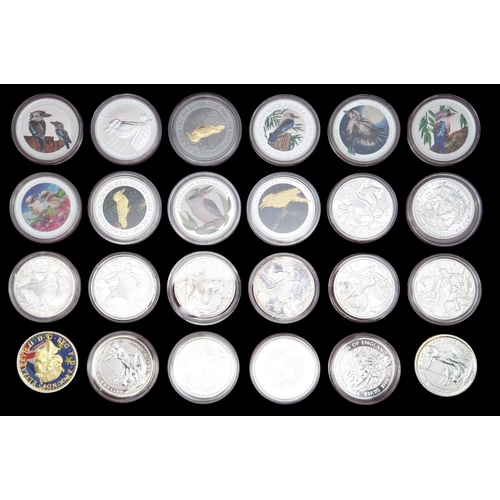 382 - A collector's case containing 1 oz silver coins (48) approximate weight 1300 grams