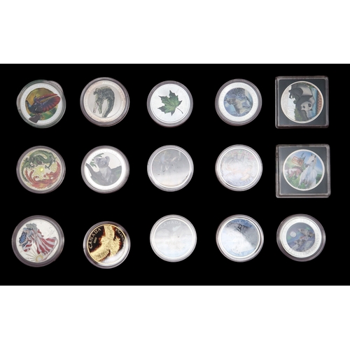 382 - A collector's case containing 1 oz silver coins (48) approximate weight 1300 grams