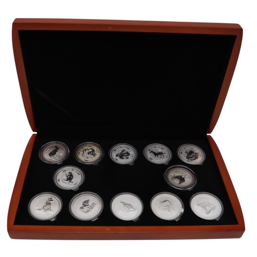 386 - Australian Lunar Series I 1999 through to the year 2010 1 oz silver coin set