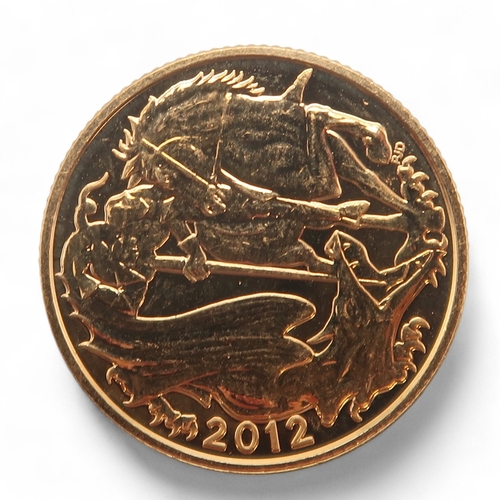 399 - Elizabeth II (1952-2022) 1 Sovereign 2012ObverseFourth crowned portrait of HM Queen Elizabeth II rig... 