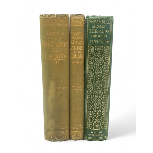 2614 - MOUNTAINEERINGWhymper (Edward) Scrambles Amongst the Alps in the Years 1860-69London, John Murray, 1... 