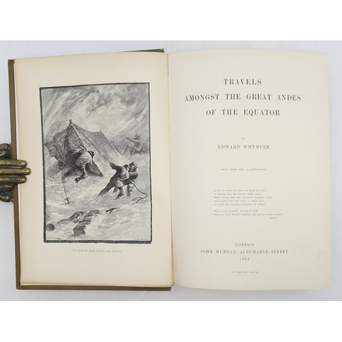 2614 - MOUNTAINEERINGWhymper (Edward) Scrambles Amongst the Alps in the Years 1860-69London, John Murray, 1... 