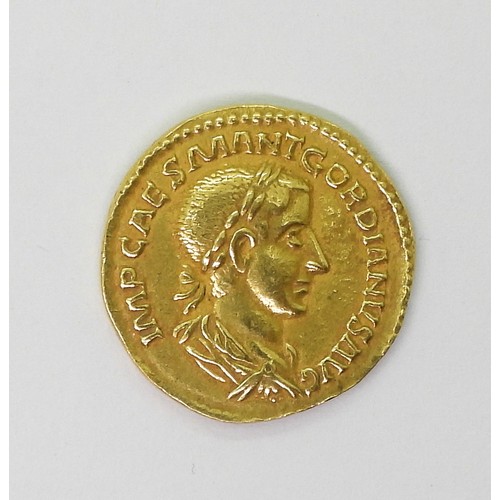 495 - **WITHDRAWN** GORDIAN III (MARCUS ANTONIUS GORDIANUS) (238-244)ObverseBust of Gordian III laureate d... 