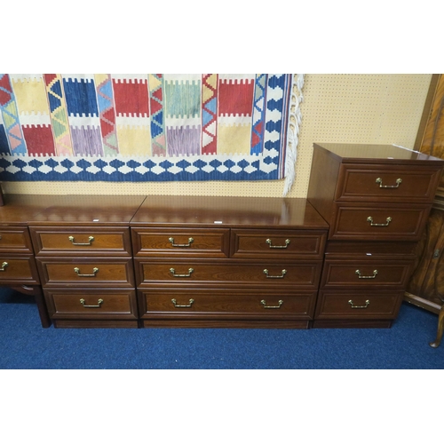 61 - A large 20th century mahogany veneered bedroom suite consisting mirror backed dressing table, 128cm ... 