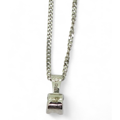 706 - An 18ct white gold diamond pendant, set with a 0.25ct brilliant cut diamond, with a further secret d... 