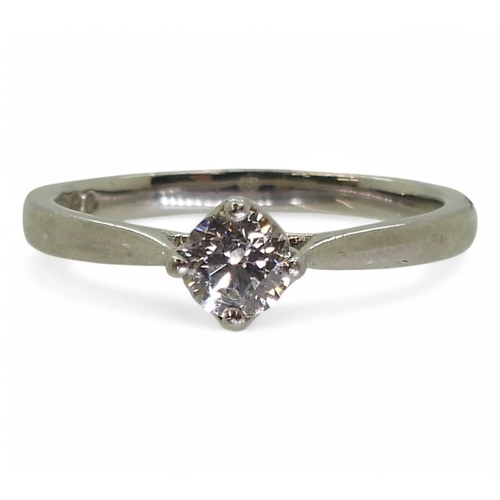 740 - A platinum diamond solitaire ring, the brilliant cut diamond has a GIA certificate which states it i... 