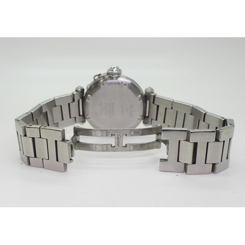 743 - A Gents stainless steel automatic Cartier Pasha watch with stainless steel original bracelet, bought... 