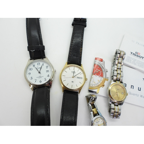 880 - A ladies Tissot PR50 watch with paperwork, together with a Seiko Quartz and other wristwatches