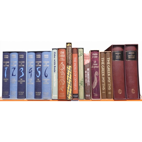 505 - FOLIO SOCIETYAssorted volumes, to include works by Dickens, Kafka, Proust, Graves, Laurie Lee etc. (... 