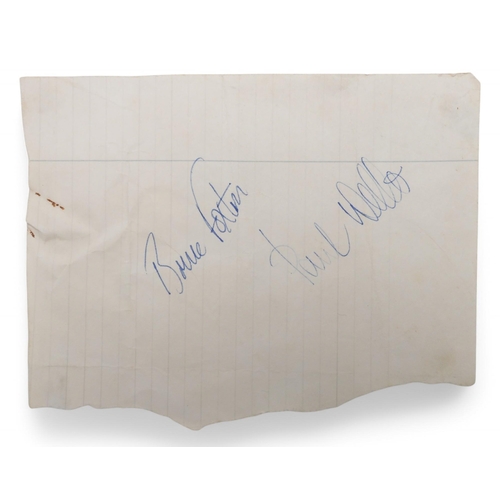 516 - Paul Weller and Bruce Foxton of The Jam - a single page autograph collected at their performance at ... 