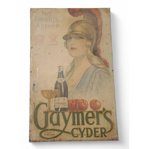 523 - A vintage tin Gaymer's Cyder advertising tin, featuring a depiction of Britannia alongside the words... 