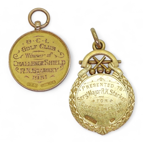 565 - A 9ct gold Crieff Highland Gathering 1930 medal, maker's mark 