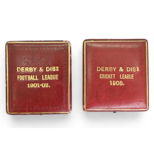 580 - A 9ct gold Derby & District Football League 1901-02 winner's medal by Vaighton & Sons, Birmi... 