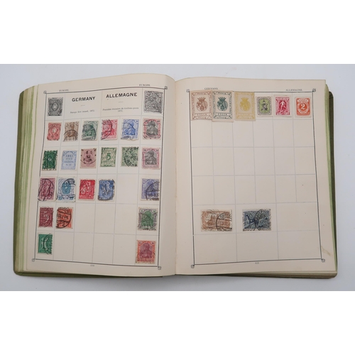 659 - A Triumph Stamp Album, part filled, to include Belgium, Ceylon, Egypt, Germany, French Post Offices ... 