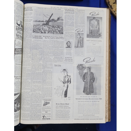 667 - The New York TimesSix very large clothbound volumes of New York Times newspapers, from July 1937 to ... 