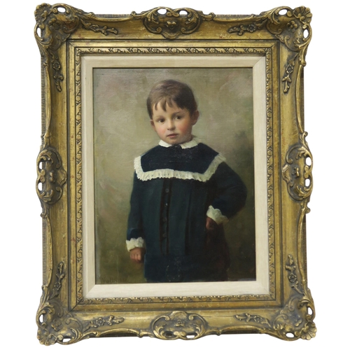 904 - WILLIAM PRATT (SCOTTISH 1854-1936) PORTRAIT OF YOUNG BOY Oil on canvas, signed lower left, dated 188... 