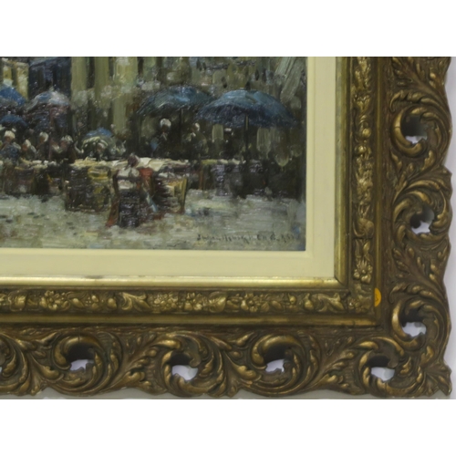 912 - JOHN MUIRHEAD RSW RBA (SCOTTISH 1863-1927) MARKET SCENE Oil on board, signed lower right, ... 