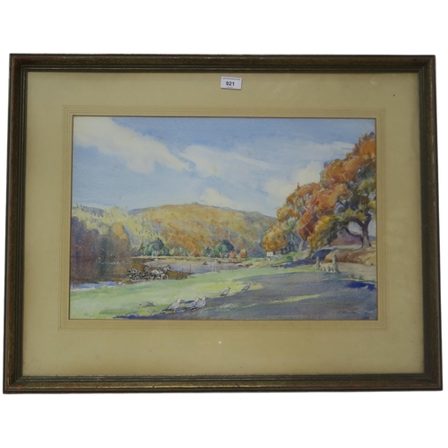 921 - 20th CENTURY SCHOOL SUNNY SUMMER DAY Watercolour, signed lower right 'H. Wharton', 38 x 56cm... 