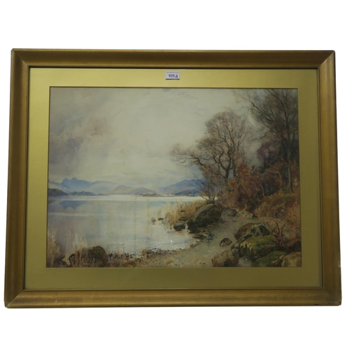 925 - SAMUEL TOWERS (BRITISH 1862- 1943) EXTENSIVE LOCH SCENE Watercolour, signed lower left, 49... 