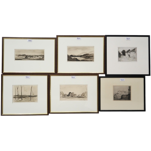 930 - DAVID YOUNG CAMERON (SCOTTISH 1865-1945) A COLLECTION OF ETCHINGS  Six D.Y. Cameron e... 