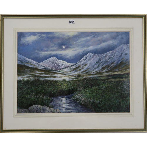 965 - DOUGLAS GRAHAM (SCOTTISH CONTEMPORARY) THE ARRAN HILLS Oil on board, signed lower left, 36... 