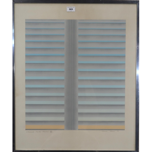 969 - NORMAN STEVENS (ENGLISH 1937-1988) LOUVERED SHUTTER Lithograph, signed lower right, dated ... 