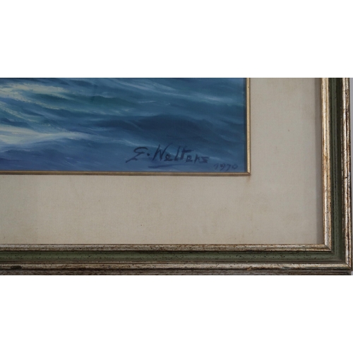 985 - 20th CENTURY SCHOOL STORMY SEA Oil on canvas, signed lower right 'G. Walters', dated 1970,... 