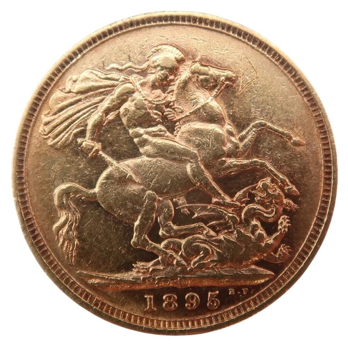 320 - Victoria (1837-1901) 1 Sovereign 1895 MelbourneObverse Bust of Queen Victoria facing left ... 