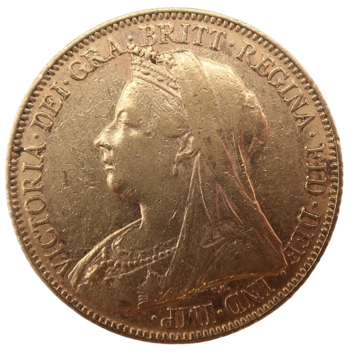 320A - Victoria (1837-1901) 1 Sovereign 1899 MelbourneObverse Bust of Queen Victoria facing left ... 