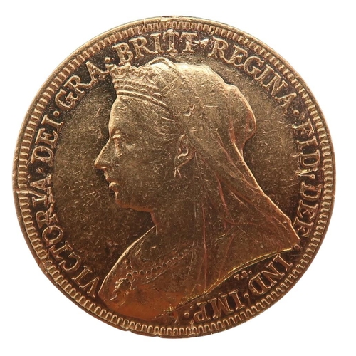 320B - Victoria (1837-1901) 1 Sovereign 1896 MelbourneObverse Bust of Queen Victoria facing left ... 