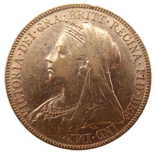 320D - Victoria (1837-1901) 1 Sovereign 1896Obverse Bust of Queen Victoria facing left legend around : VICT... 