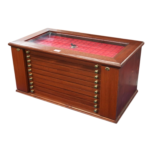 332 - A ten drawer coin collector's cabinet