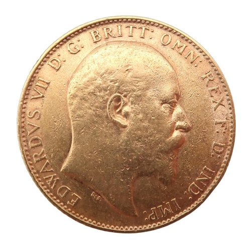 333 - EDWARD VII (1901-1910) 1 Sovereign 1908Obverse portrait of King Edward VII facing right legend aroun... 