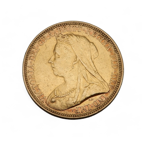 339 - Victoria (1837-1901) 1 Sovereign 1893 MelbourneObverse Older crowned and veiled bust ('Old Head') of... 