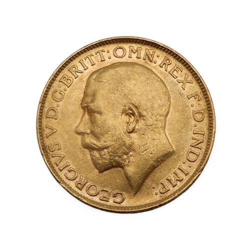 349 - George V (1910-1936) 1 Sovereign 1918 Obversebust of King George V facing left  legend around GEORGI... 