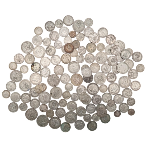 460B - A lot of pre-1947 British silver coins approximate weight 680 grams 